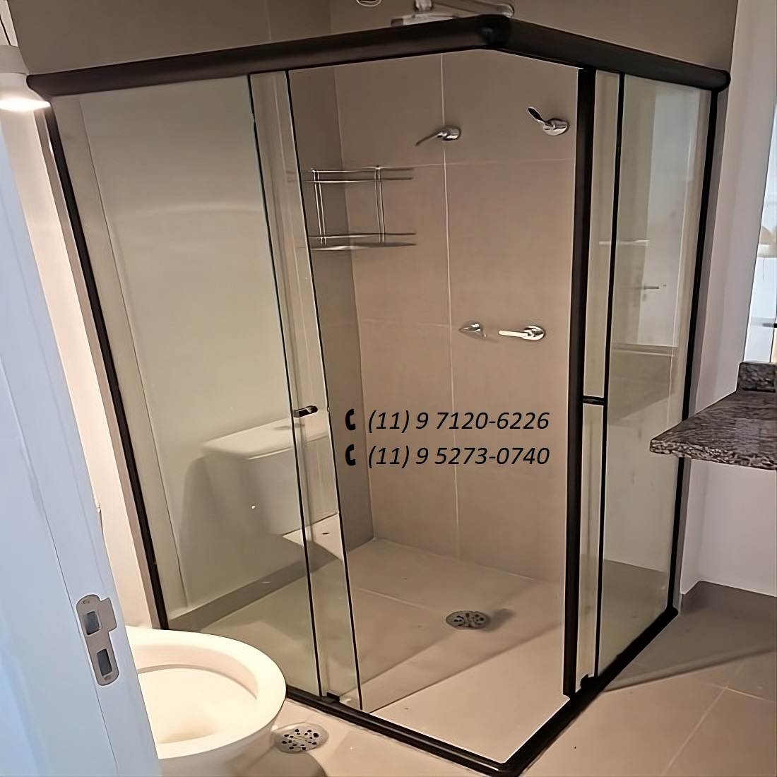 Box para banheiro de canto 04 folhas